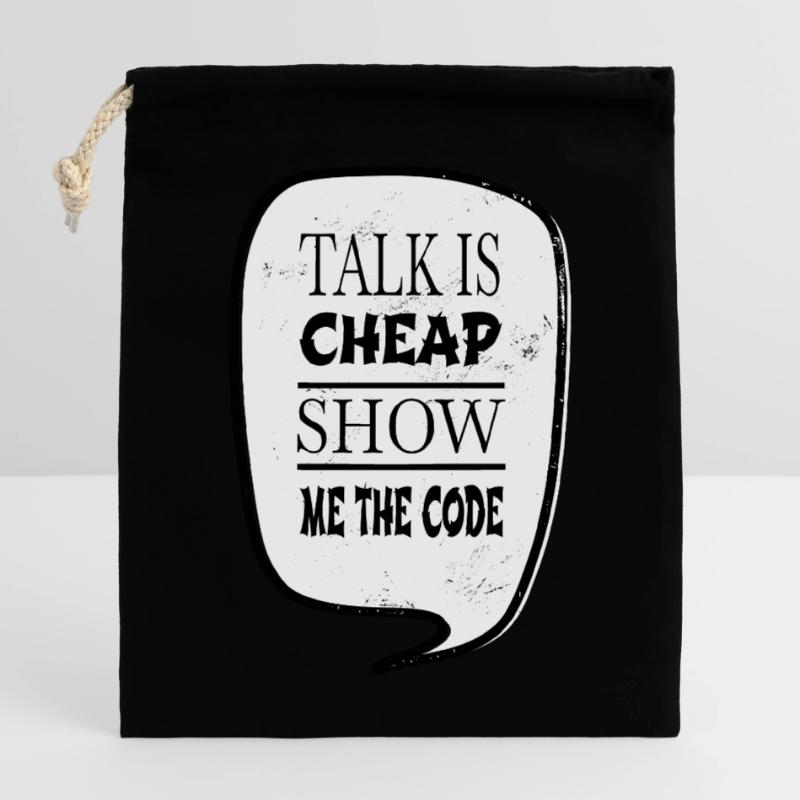 present coding software development Verschließbarer Geschenkbeutel aus Baumwolle (25x30cm)