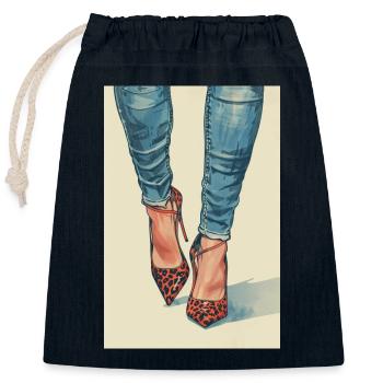 Leo Heels and Jeans | AI - Verschließbarer Geschenkbeutel aus Baumwolle (25x30cm) - Navy - Vorne
