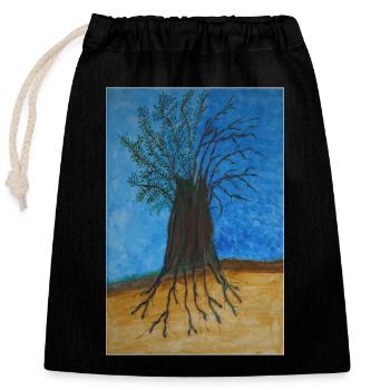 Der Baum in der Raunkier-Klassifikation - Verschließbarer Geschenkbeutel aus Baumwolle (25x30cm) - Schwarz - Vorne