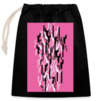 Camouflage Kunst Pink Gaming - Verschließbarer Geschenkbeutel aus Baumwolle (25x30cm) - Schwarz - Vorne
