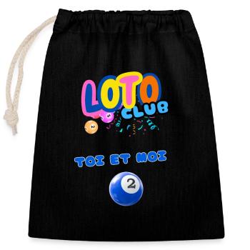 LOTO - BINGO - 2 - TOI ET MOI - Sac cadeau en coton avec cordon (25 x 30 cm) - noir - Devant