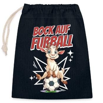 Funny Humor Wordplay Soccer Soccer - Closable cotton gift bag (25x30cm) - navy - Front