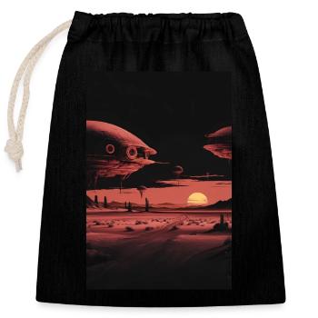Red Desert - Closable cotton gift bag (25x30cm) - black - Front