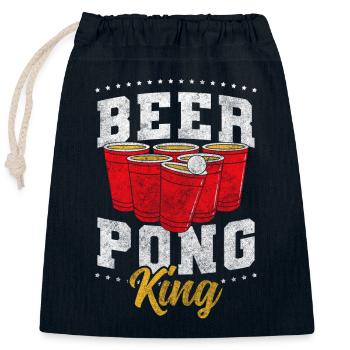Pong Ball Party Game Liquor - Closable cotton gift bag (25x30cm) - navy - Front