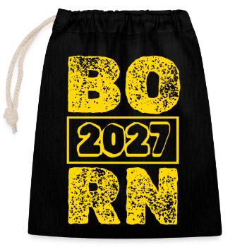 2027 - Closable cotton gift bag (25x30cm) - black - Front