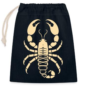 scorpion - Closable cotton gift bag (25x30cm) - navy - Front