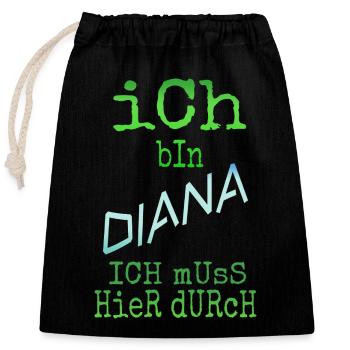 Diana dans le rôle de Diana - Sac cadeau en coton avec cordon (25 x 30 cm) - noir - Devant