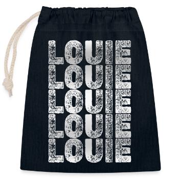 Frère Louie - Sac cadeau en coton avec cordon (25 x 30 cm) - bleu marine - Devant