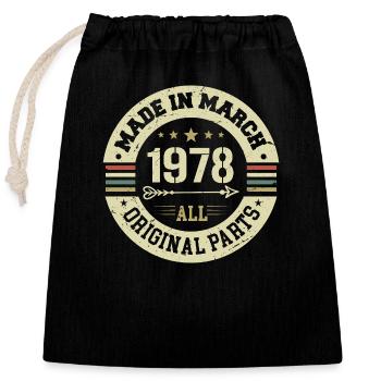 Legendary since March 1978 - Closable cotton gift bag (25x30cm) - black - Front