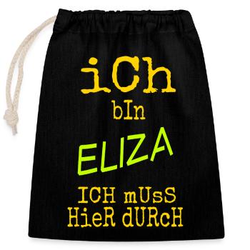 Eliza as Eliza - Closable cotton gift bag (25x30cm) - black - Front