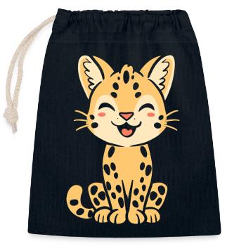 Serval - Verschließbarer Geschenkbeutel aus Baumwolle (25x30cm) - Navy - Vorne