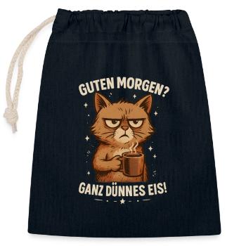 Lustige Katze mit frechem Spruch - Verschließbarer Geschenkbeutel aus Baumwolle (25x30cm) - Navy - Vorne