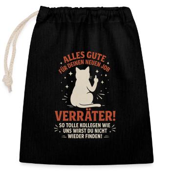 Abschied Kollegen Jobwechsel Arbeitskollege - Verschließbarer Geschenkbeutel aus Baumwolle (25x30cm) - Schwarz - Vorne