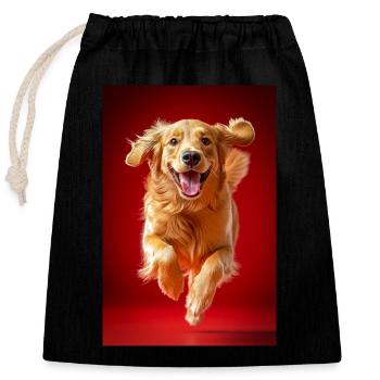 Joie dorée volante - Sac cadeau en coton avec cordon (25 x 30 cm) - noir - Devant