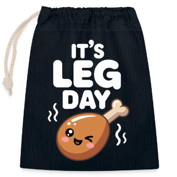 It's Leg Day Gym Cheat Day Bein Training Fitness - Verschließbarer Geschenkbeutel aus Baumwolle (25x30cm) - Navy - Vorne