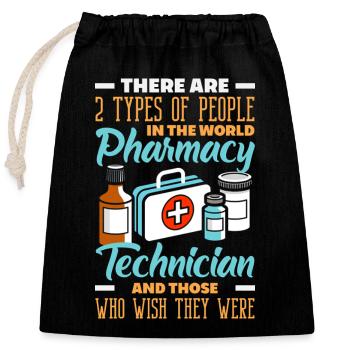 Apotheker Pharmazeutisch-technischer - Verschließbarer Geschenkbeutel aus Baumwolle (25x30cm) - Schwarz - Vorne