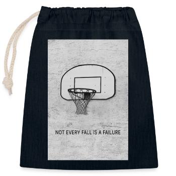 Not every fall is a failure - Closable cotton gift bag (25x30cm) - navy - Front