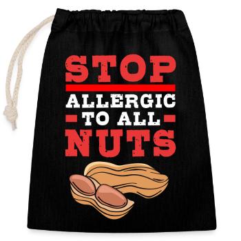 Allergie Lebensmittel - Verschließbarer Geschenkbeutel aus Baumwolle (25x30cm) - Schwarz - Vorne