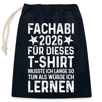 Fachabi 2026 - Sac cadeau en coton avec cordon (25 x 30 cm) - bleu marine - Devant