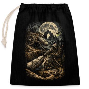 Friedhof Goth Humor - Verschließbarer Geschenkbeutel aus Baumwolle (25x30cm) - Schwarz - Vorne