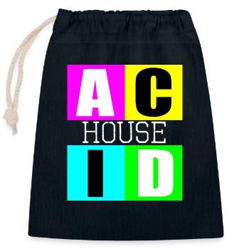 Acid house music - Closable cotton gift bag (25x30cm) - navy - Front