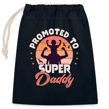 Superpapa super Papa super Papa - Verschließbarer Geschenkbeutel aus Baumwolle (25x30cm) - Navy - Vorne