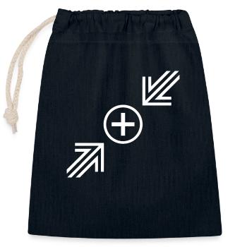arrow - Closable cotton gift bag (25x30cm) - navy - Front