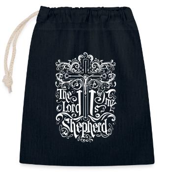 Le Seigneur est mon berger Jésus Verset biblique - Sac cadeau en coton avec cordon (25 x 30 cm) - bleu marine - Devant