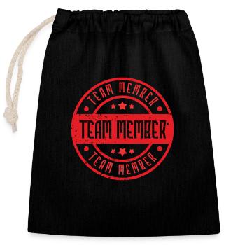 Team Mitglied - Verschließbarer Geschenkbeutel aus Baumwolle (25x30cm) - Schwarz - Vorne
