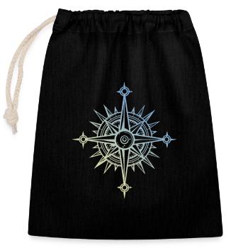 Compass icon - Closable cotton gift bag (25x30cm) - black - Front
