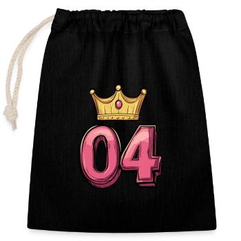 4 Number Jersey Crown - Closable cotton gift bag (25x30cm) - black - Front