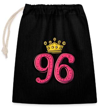 96 Numéro Jersey Couronne - Sac cadeau en coton avec cordon (25 x 30 cm) - noir - Devant