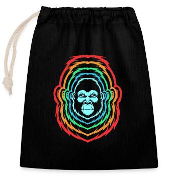 Gorilla - Closable cotton gift bag (25x30cm) - black - Front