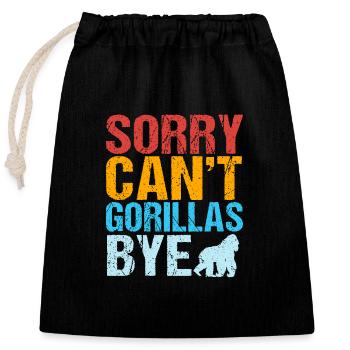 Gorilla - Closable cotton gift bag (25x30cm) - black - Front