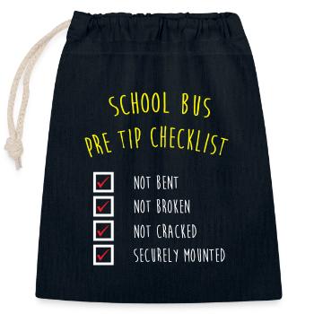 Schulbusfahrer Schulbus - Verschließbarer Geschenkbeutel aus Baumwolle (25x30cm) - Navy - Vorne