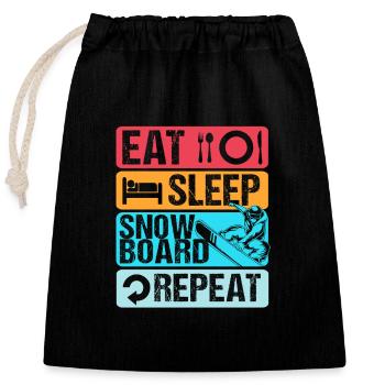 Snowboard Snowboarding Snowboardurlaub Snowboarder - Verschließbarer Geschenkbeutel aus Baumwolle (25x30cm) - Schwarz - Vorne