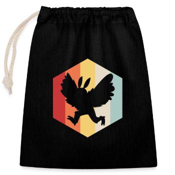 Papillon de nuit - Sac cadeau en coton avec cordon (25 x 30 cm) - noir - Devant