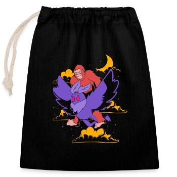 Papillon de nuit - Sac cadeau en coton avec cordon (25 x 30 cm) - noir - Devant