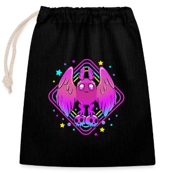 Papillon de nuit - Sac cadeau en coton avec cordon (25 x 30 cm) - noir - Devant