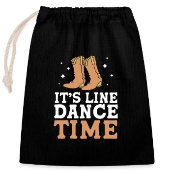 Linedance - Verschließbarer Geschenkbeutel aus Baumwolle (25x30cm) - Schwarz - Vorne