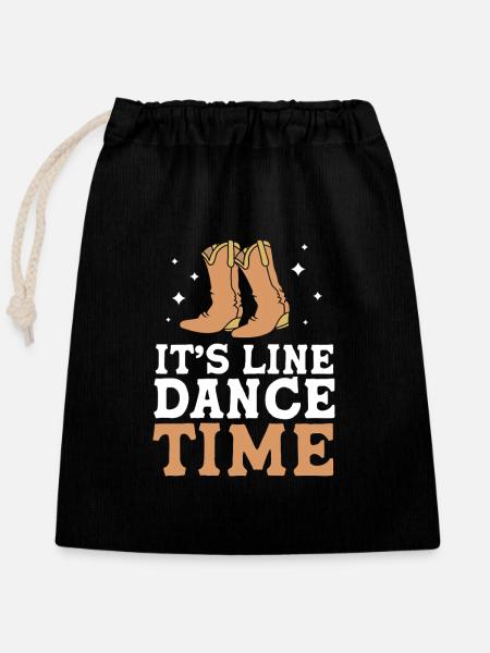 Linedance - Verschließbarer Geschenkbeutel aus Baumwolle (25x30cm) - Schwarz