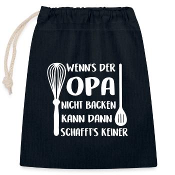 Wenn Opa es nicht backen kann schafft's keiner - Verschließbarer Geschenkbeutel aus Baumwolle (25x30cm) - Navy - Vorne
