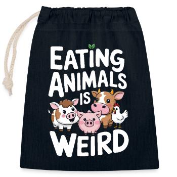 Vegetarisch Vegan Veggie Vegetarier - Verschließbarer Geschenkbeutel aus Baumwolle (25x30cm) - Navy - Vorne
