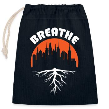 Forest or Building Save Nature - Closable cotton gift bag (25x30cm) - navy - Front
