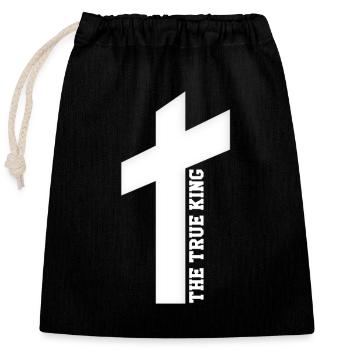 Le vrai roi - Sac cadeau en coton avec cordon (25 x 30 cm) - noir - Devant