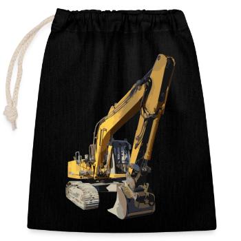 Excavatrice - Sac cadeau en coton avec cordon (25 x 30 cm) - noir - Devant