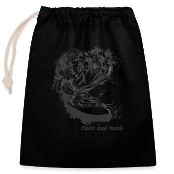Slavic Girl inspirée par Mother Earth Mokosh - Sac cadeau en coton avec cordon (25 x 30 cm) - noir - Devant
