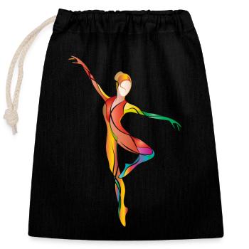 tanzende Ballerina in vielen leuchtenden Farben - Verschließbarer Geschenkbeutel aus Baumwolle (25x30cm) - Schwarz - Vorne