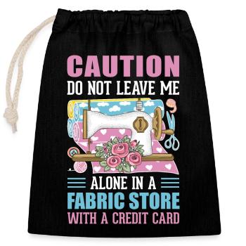 sew - Closable cotton gift bag (25x30cm) - black - Front