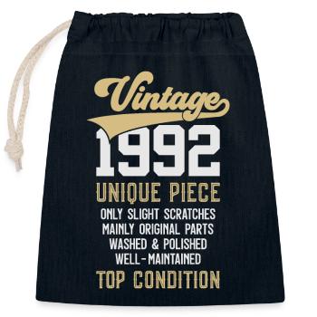 VINTAGE 1992 UNIQUE PIECE 34TH BIRTHDAY - Closable cotton gift bag (25x30cm) - navy - Front